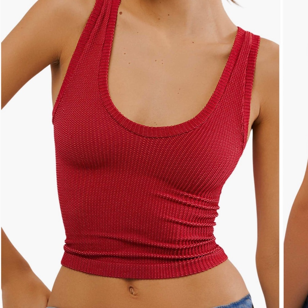 Free People Scarlet Ribbed Tank Top